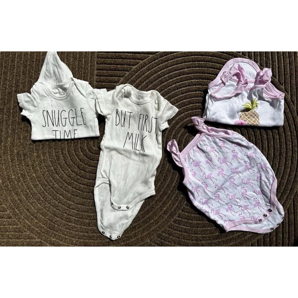LOT Bundle (21 pieces) Baby girl clothes one piece sets NB 0-3 3-6 6-9 m Paisley